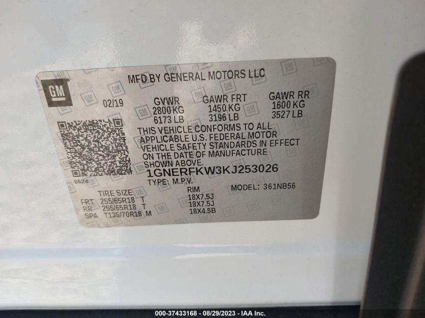 2019 CHEVROLET TRAVERSE LS - 1GNERFKW3KJ253026