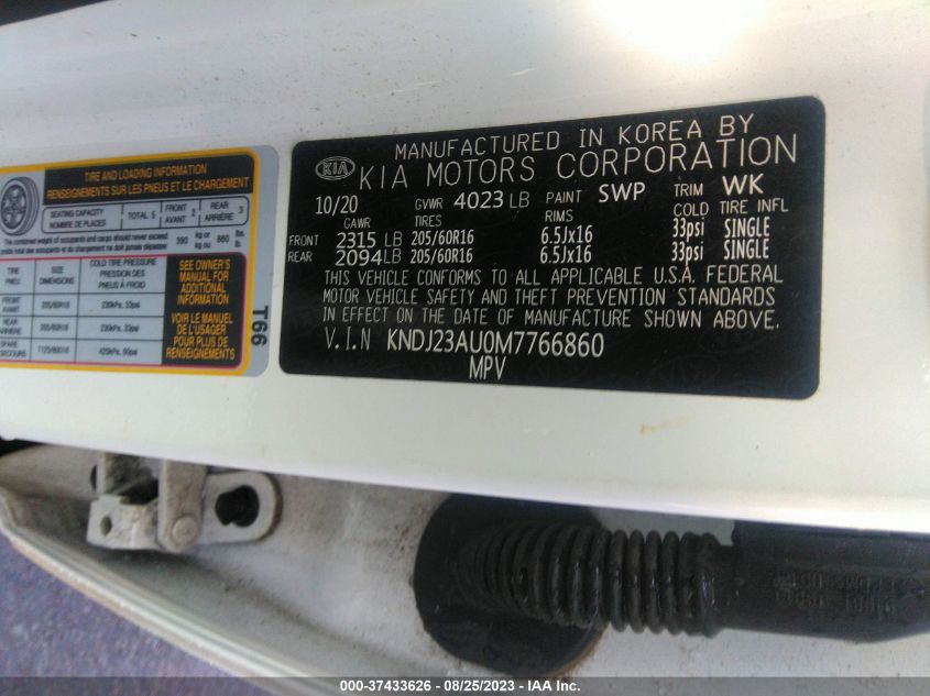 2021 KIA SOUL LX - KNDJ23AU0M7766860