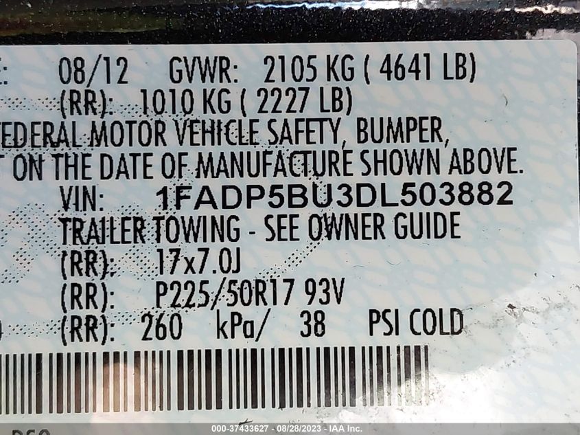 2013 FORD C-MAX HYBRID SEL - 1FADP5BU3DL503882