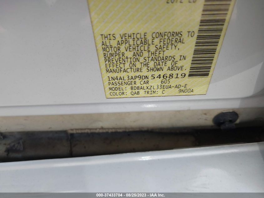 2013 NISSAN ALTIMA 2.5 SL - 1N4AL3AP9DN546819