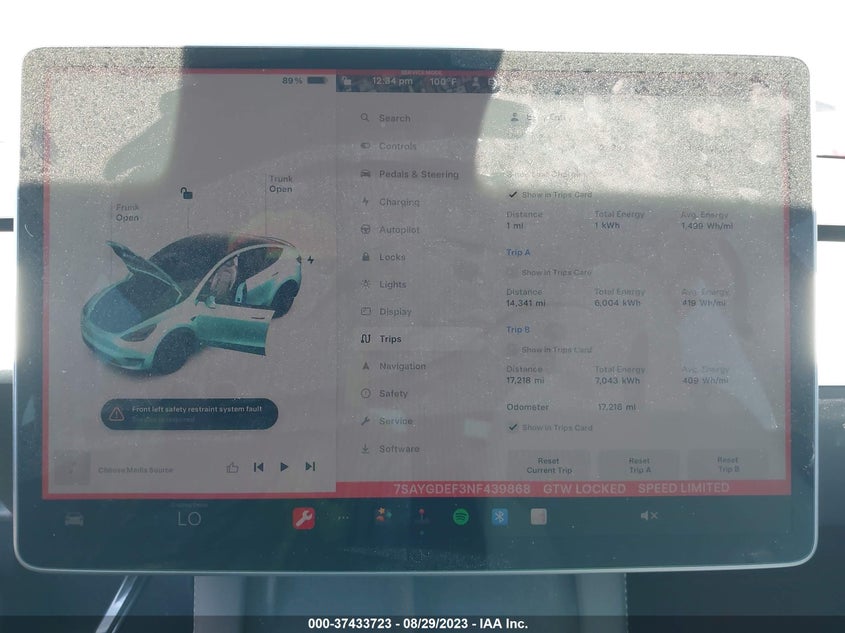 VIN 7SAYGDEF3NF439868 2022 TESLA MODEL Y