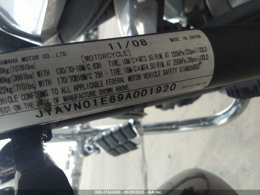 2009 YAMAHA XVS950 A JYAVN01E69A001920