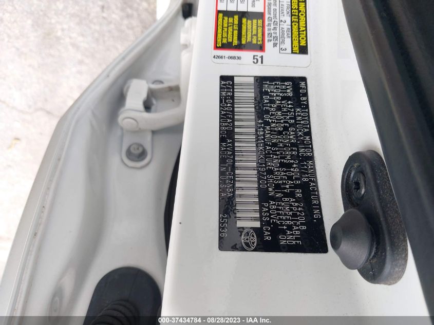 2019 TOYOTA CAMRY LE/SE/XLE/L - 4T1B11HK0KU197700