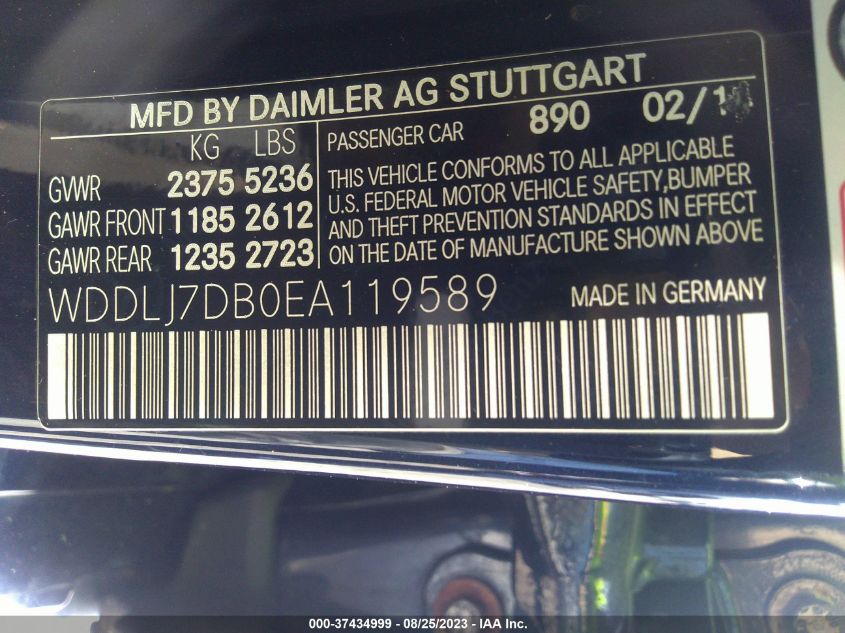 2014 MERCEDES-BENZ CLS-CLASS CLS 550 WDDLJ7DB0EA119589