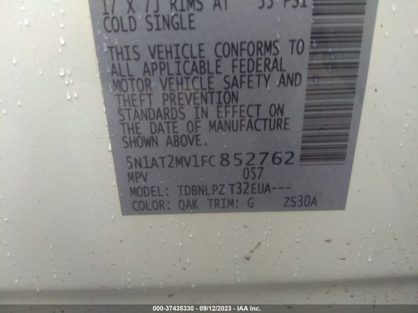 2015 NISSAN ROGUE S/SL/SV - 5N1AT2MV1FC852762