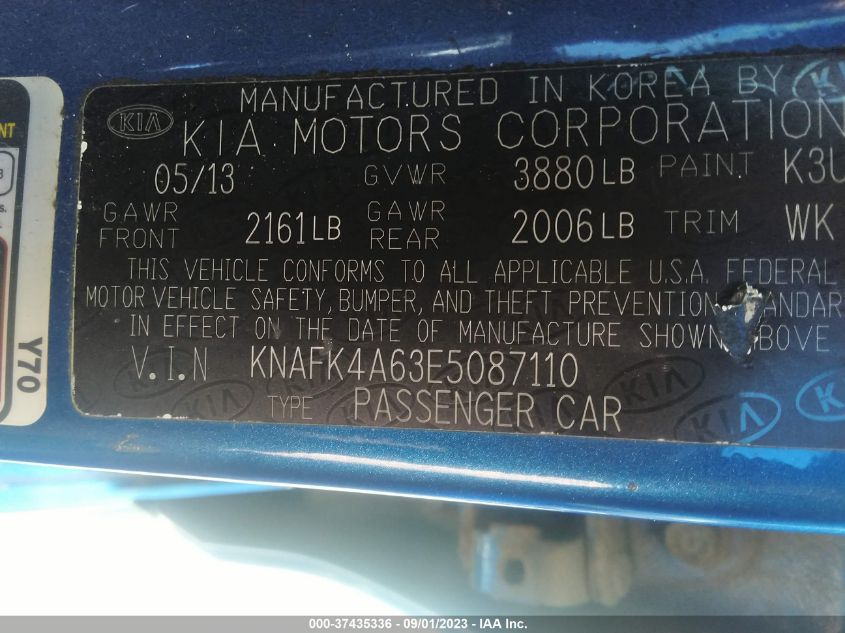 2014 KIA FORTE LX - KNAFK4A63E5087110