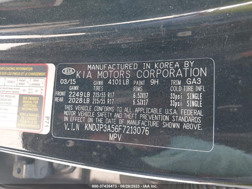 2015 KIA SOUL + - KNDJP3A56F7213076