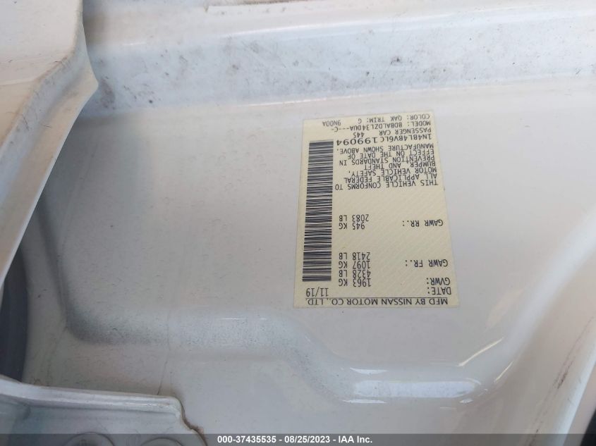 2020 NISSAN ALTIMA S - 1N4BL4BV6LC199094