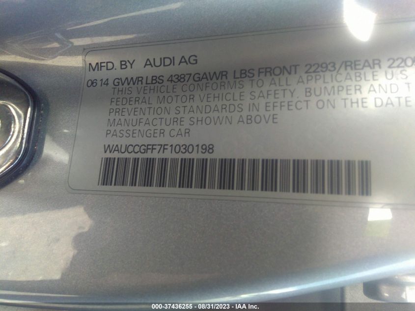2015 AUDI A3 1.8T PREMIUM PLUS - WAUCCGFF7F1030198