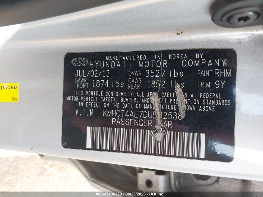 2013 HYUNDAI ACCENT GLS - KMHCT4AE7DU532538
