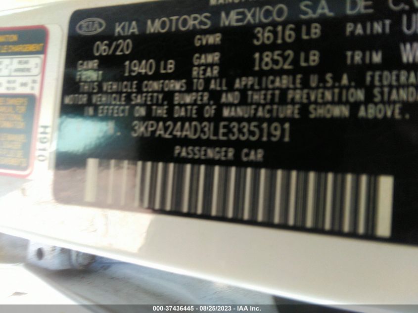 2020 KIA RIO LX/S - 3KPA24AD3LE335191