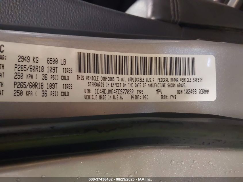 2014 DODGE DURANGO SXT - 1C4RDJAG4EC977032