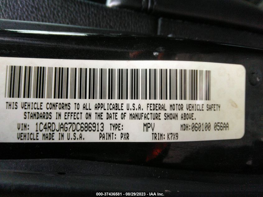 2013 DODGE DURANGO SXT - 1C4RDJAG7DC686913