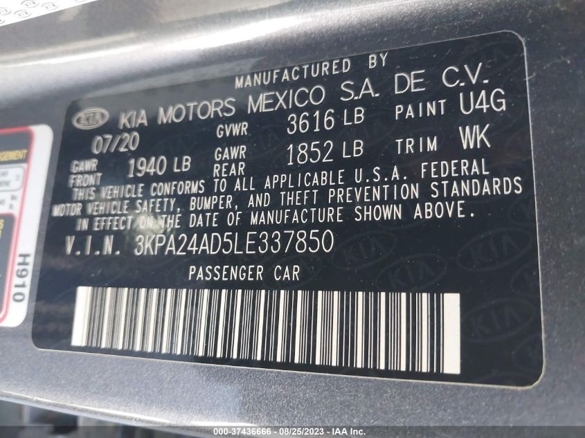 2020 KIA RIO S - 3KPA24AD5LE337850