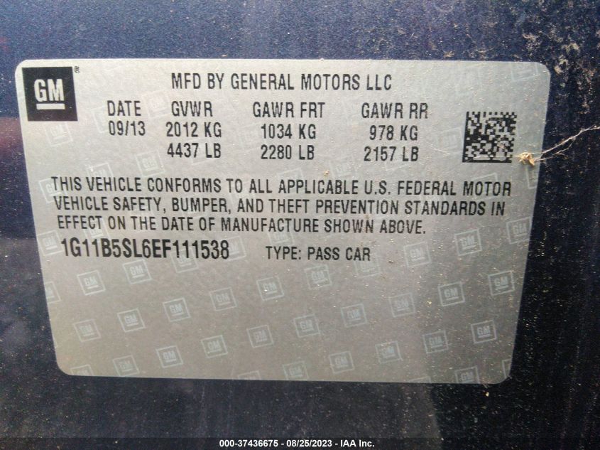 2014 CHEVROLET MALIBU LS - 1G11B5SL6EF111538