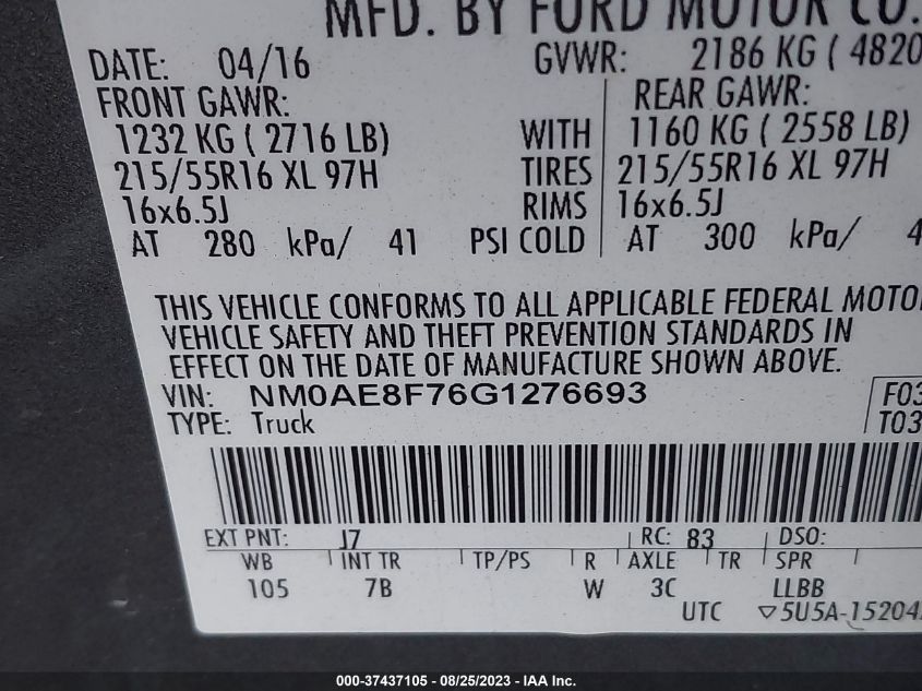 2016 FORD TRANSIT CONNECT WAGON XLT - NM0AE8F76G1276693