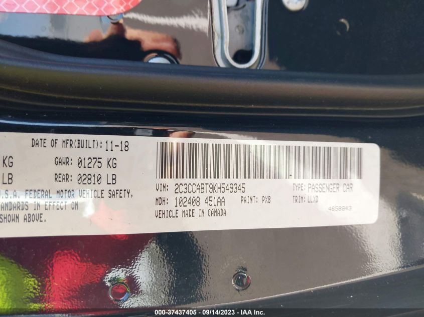 2019 CHRYSLER 300 S - 2C3CCABT9KH549345