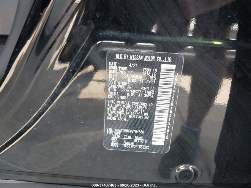 2021 NISSAN ARMADA SL - JN8AY2BBXM9794650