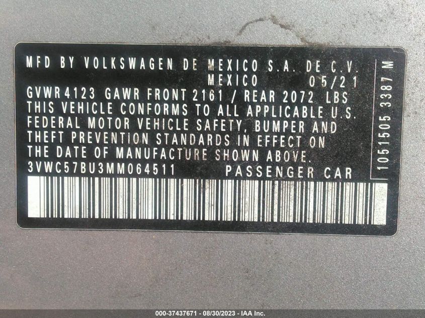 2021 VOLKSWAGEN JETTA S/SE/R-LINE - 3VWC57BU3MM064511