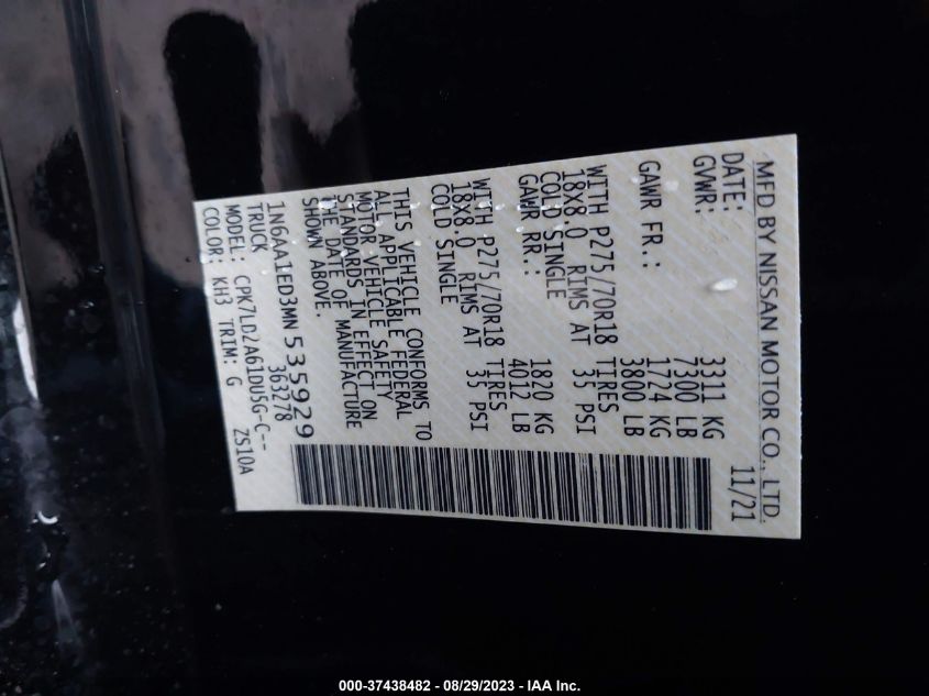 2021 NISSAN TITAN PRO-4X - 1N6AA1ED3MN535929