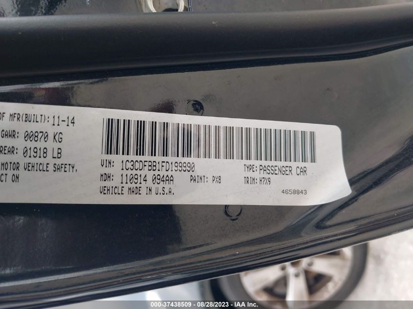 2015 DODGE DART SXT - 1C3CDFBB1FD199990