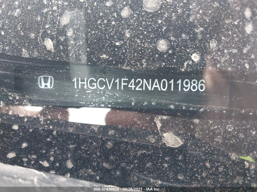 VIN 1HGCV1F42NA011986 2022 HONDA ACCORD SEDAN SPORT SE