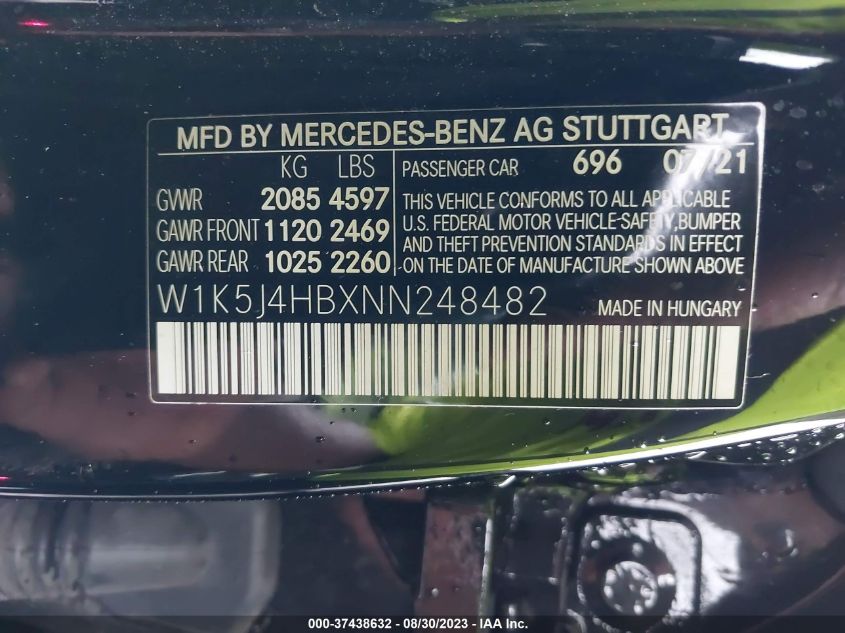 2022 MERCEDES-BENZ CLA CLA 250 - W1K5J4HBXNN248482