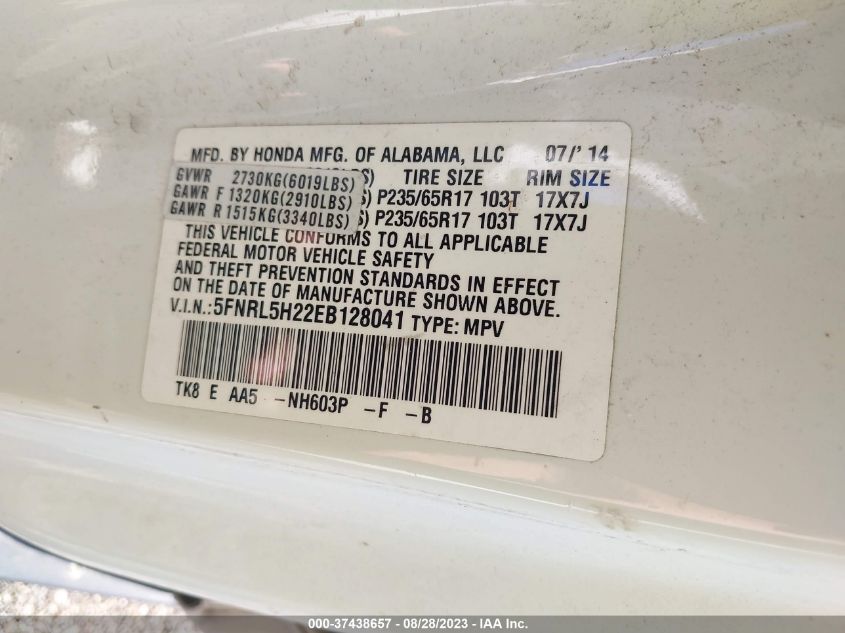 2014 HONDA ODYSSEY LX - 5FNRL5H22EB128041