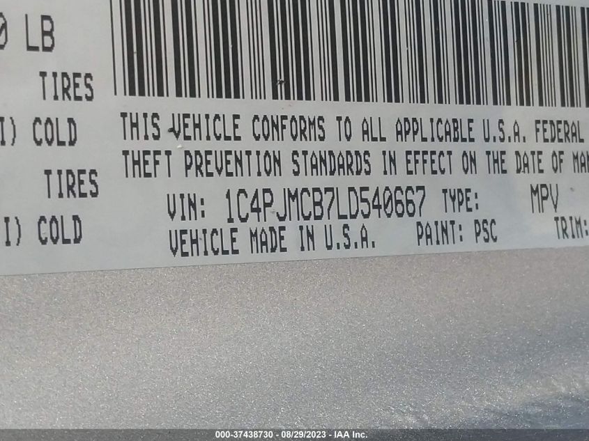 2020 JEEP CHEROKEE LATITUDE - 1C4PJMCB7LD540667