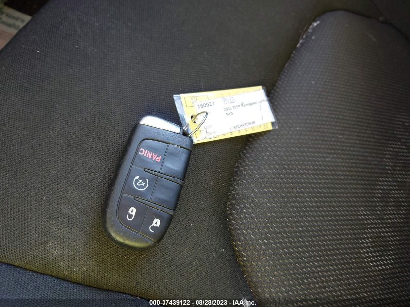 2016 JEEP RENEGADE LATITUDE - ZACCJBBT5GPD91048