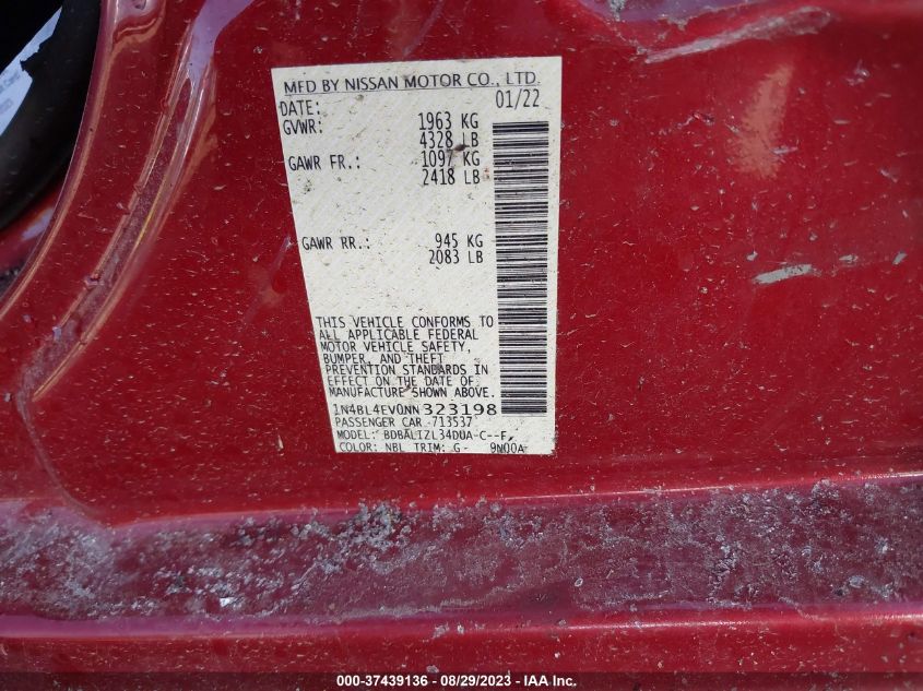 2022 NISSAN ALTIMA 2.5 SL - 1N4BL4EV0NN323198
