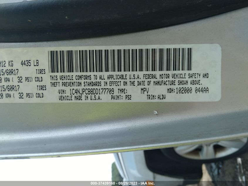 2013 JEEP PATRIOT LIMITED - 1C4NJPCB8DD177709