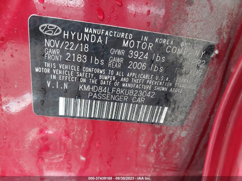 KMHD84LF8KU823042 Hyundai Elantra SEL 9