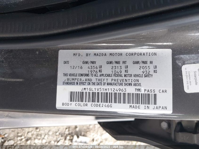 2017 MAZDA MAZDA6 TOURING - JM1GL1V51H1124963