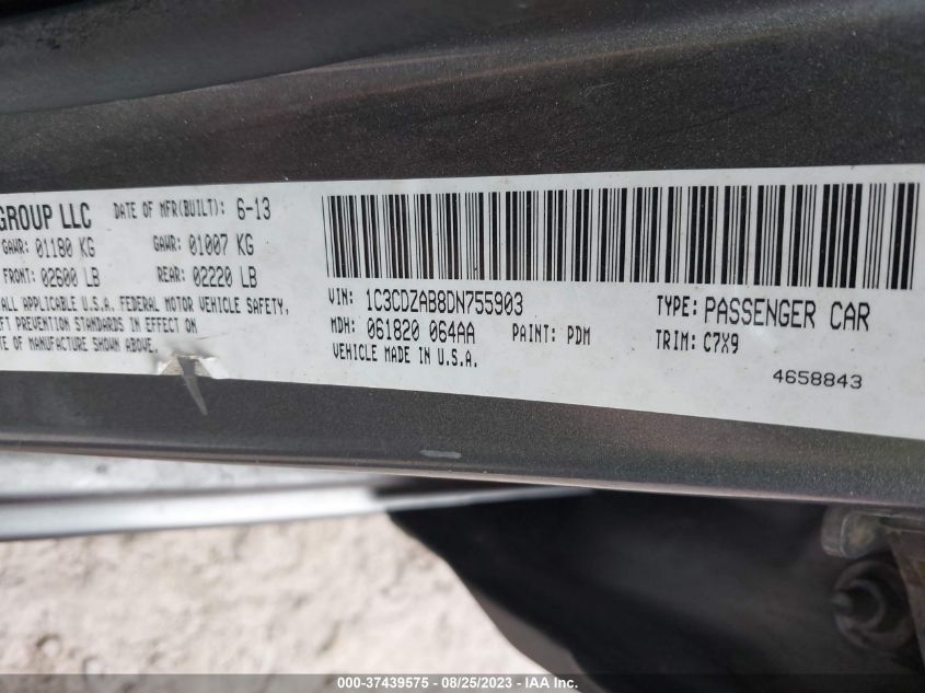 2013 DODGE AVENGER SE - 1C3CDZAB8DN755903