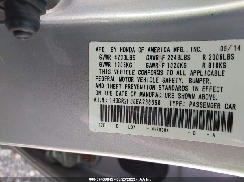 2014 HONDA ACCORD SEDAN LX - 1HGCR2F3BEA236558