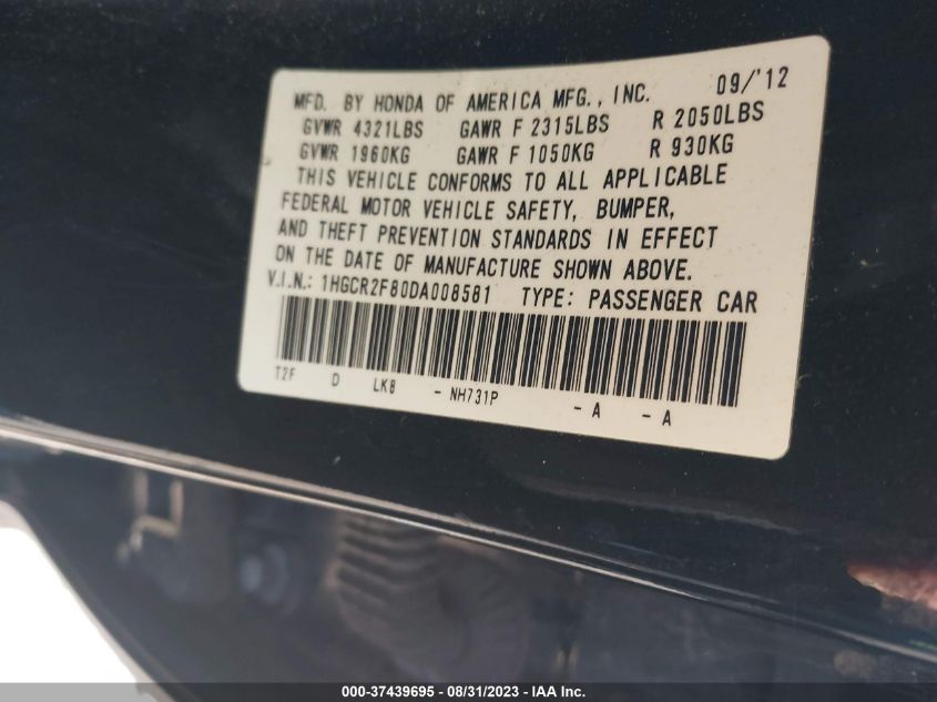 2013 HONDA ACCORD EX-L - 1HGCR2F80DA008581