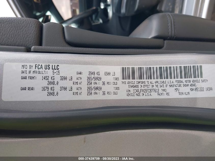 2015 JEEP GRAND CHEROKEE ALTITUDE - 1C4RJFAG5FC877612