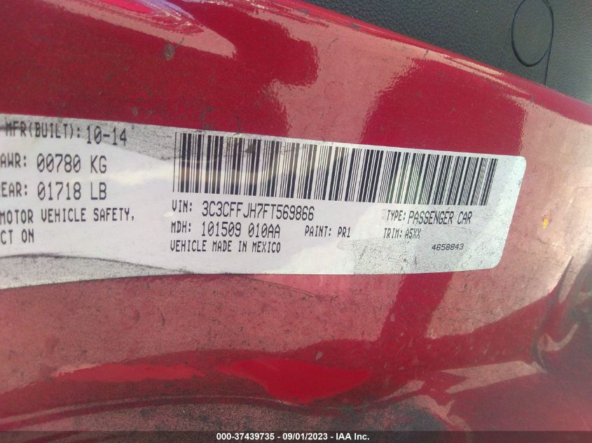 2015 FIAT 500C ABARTH 3C3CFFJH7FT569866