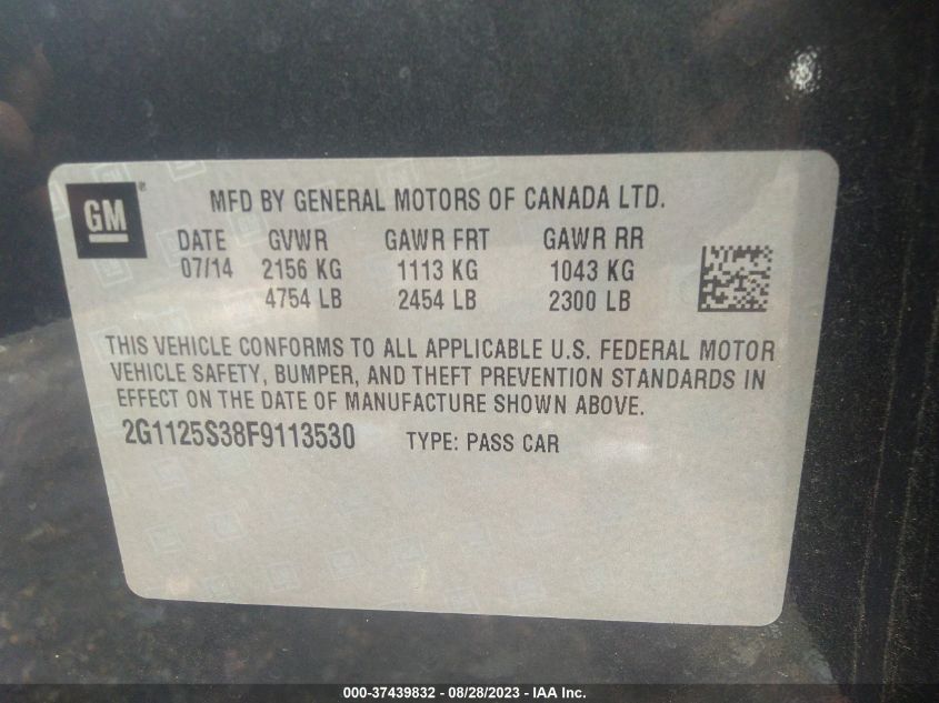 2015 CHEVROLET IMPALA LT - 2G1125S38F9113530