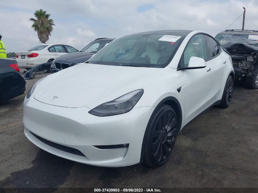 VIN 7SAYGDEFXNF339024 2022 TESLA MODEL Y PERFORMANCE
