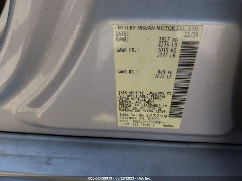 2017 NISSAN ALTIMA 2.5 S - 1N4AL3AP3HN325299