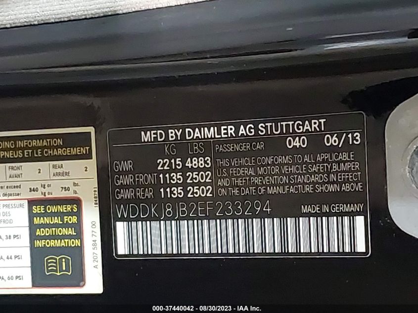 2014 MERCEDES-BENZ E-CLASS E 350 - WDDKJ8JB2EF233294