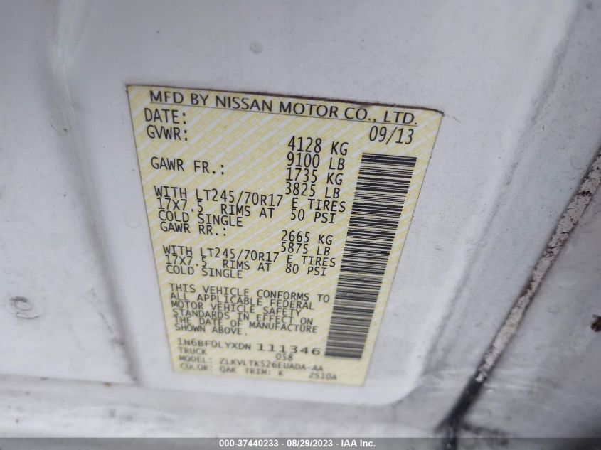 2013 NISSAN NV SV - 1N6BF0LYXDN111346