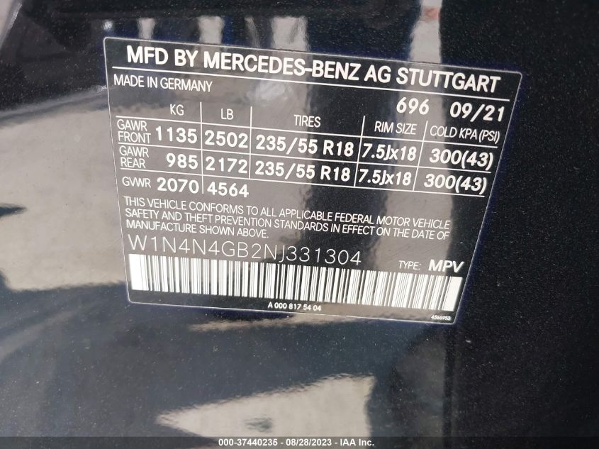 2022 MERCEDES-BENZ GLA GLA 250 - W1N4N4GB2NJ331304