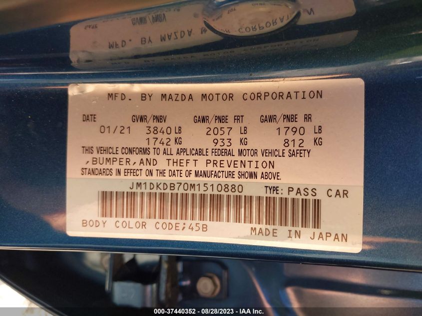 2021 MAZDA CX-3 SPORT - JM1DKDB70M1510880