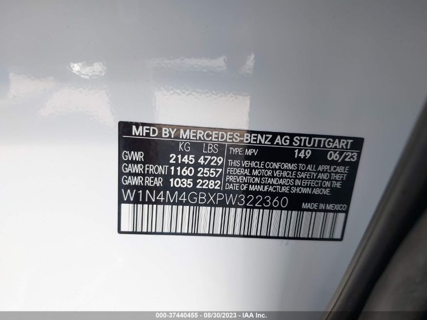2023 MERCEDES-BENZ GLB GLB 250 W1N4M4GBXPW322360