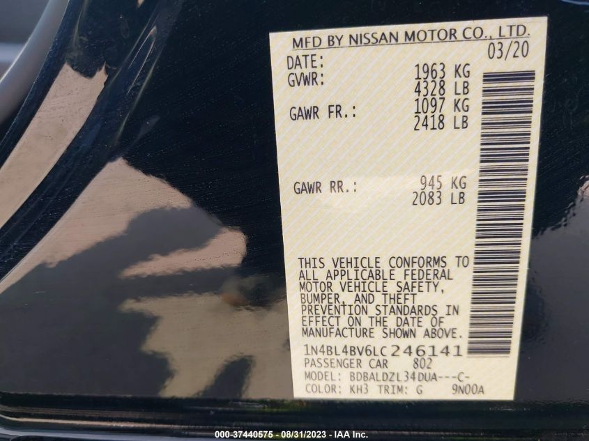 2020 NISSAN ALTIMA 2.5 S - 1N4BL4BV6LC246141