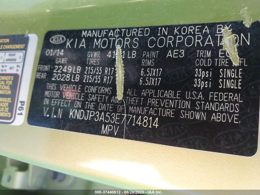 2014 KIA SOUL + - KNDJP3A53E7714814