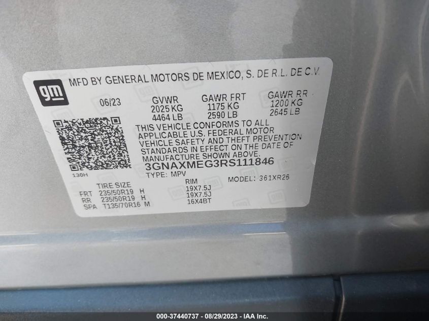 2024 CHEVROLET EQUINOX RS - 3GNAXMEG3RS111846